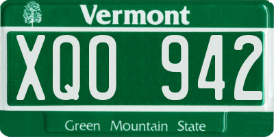 VT license plate XQO942
