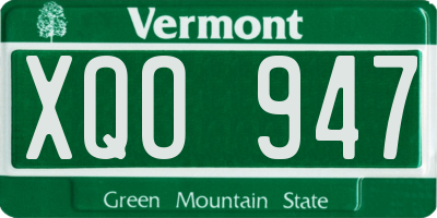 VT license plate XQO947