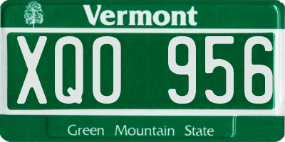 VT license plate XQO956