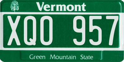 VT license plate XQO957