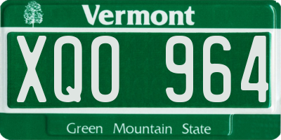 VT license plate XQO964