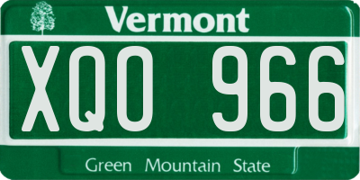VT license plate XQO966