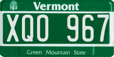 VT license plate XQO967