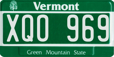VT license plate XQO969