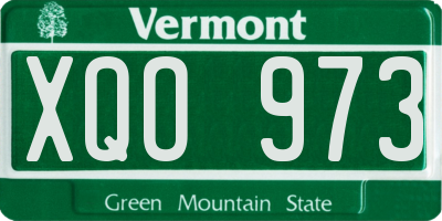 VT license plate XQO973