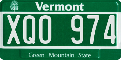 VT license plate XQO974