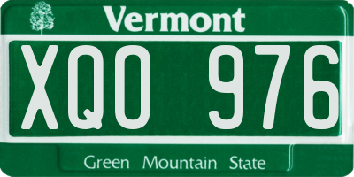 VT license plate XQO976