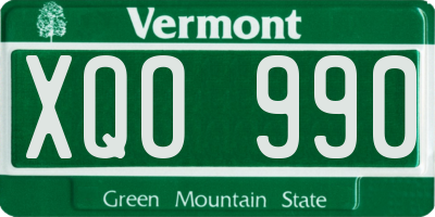 VT license plate XQO990