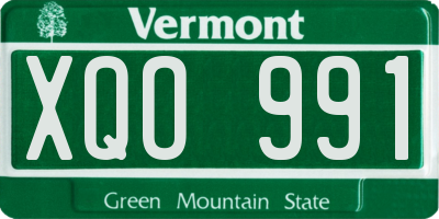 VT license plate XQO991