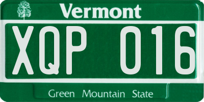 VT license plate XQP016