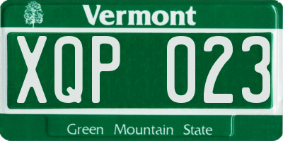 VT license plate XQP023