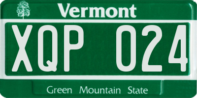 VT license plate XQP024