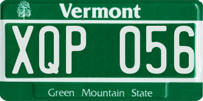 VT license plate XQP056