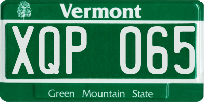VT license plate XQP065