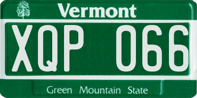 VT license plate XQP066