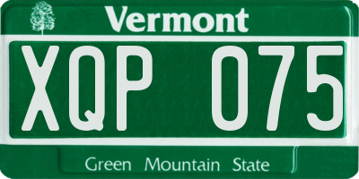 VT license plate XQP075