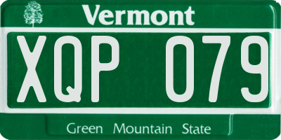 VT license plate XQP079