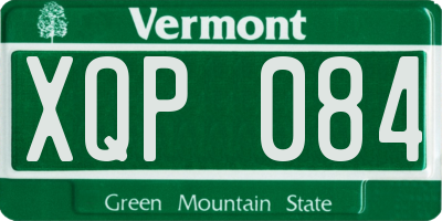 VT license plate XQP084