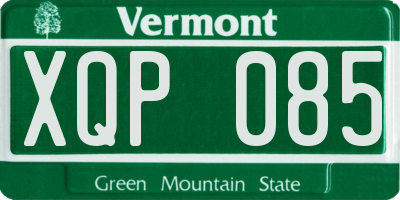 VT license plate XQP085