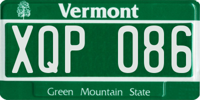 VT license plate XQP086