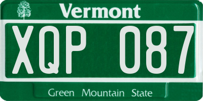 VT license plate XQP087