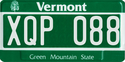 VT license plate XQP088
