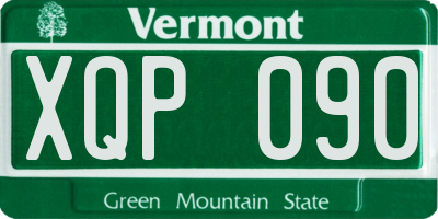 VT license plate XQP090