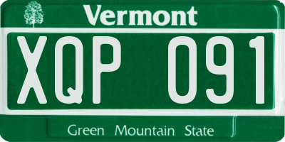 VT license plate XQP091