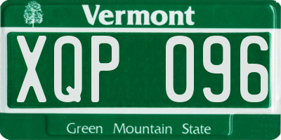 VT license plate XQP096