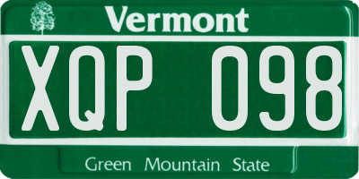 VT license plate XQP098