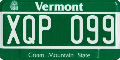 VT license plate XQP099