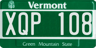 VT license plate XQP108