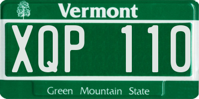 VT license plate XQP110