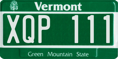 VT license plate XQP111