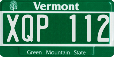 VT license plate XQP112