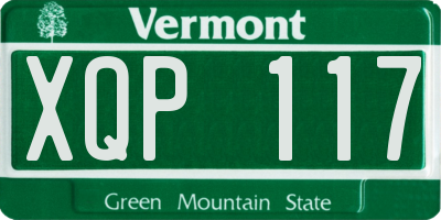 VT license plate XQP117