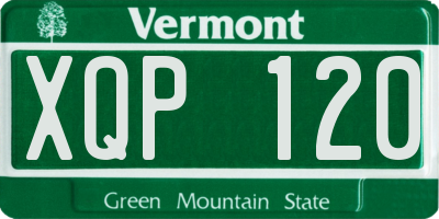 VT license plate XQP120