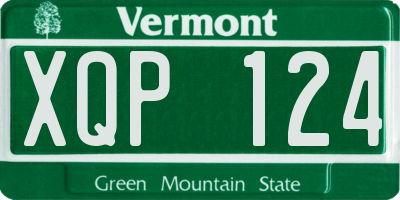 VT license plate XQP124