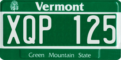 VT license plate XQP125