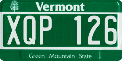VT license plate XQP126