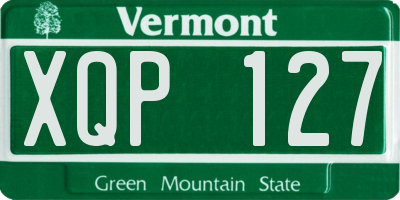 VT license plate XQP127