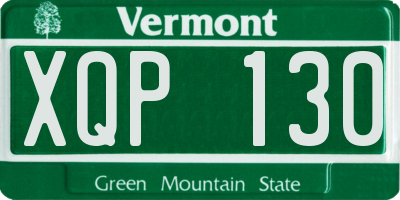 VT license plate XQP130