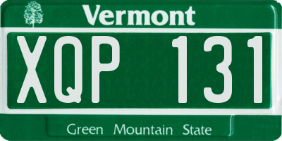 VT license plate XQP131