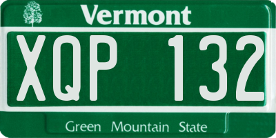 VT license plate XQP132