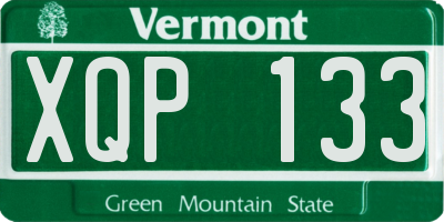 VT license plate XQP133