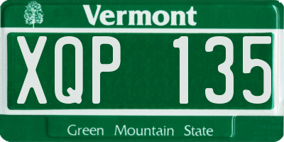 VT license plate XQP135