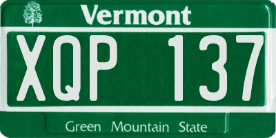 VT license plate XQP137