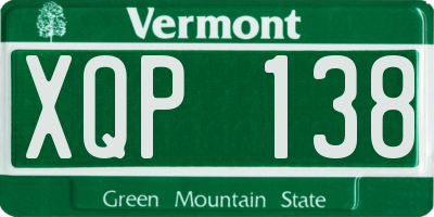 VT license plate XQP138