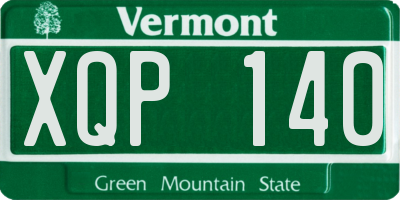 VT license plate XQP140