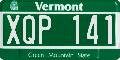 VT license plate XQP141